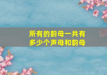 所有的韵母一共有多少个声母和韵母