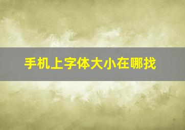 手机上字体大小在哪找