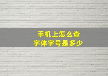 手机上怎么查字体字号是多少