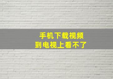 手机下载视频到电视上看不了