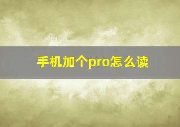 手机加个pro怎么读