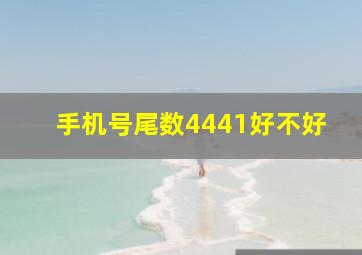 手机号尾数4441好不好