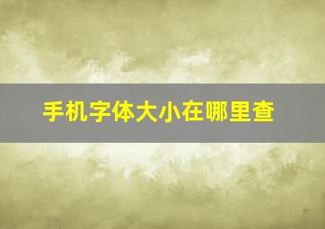 手机字体大小在哪里查