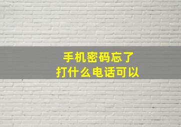 手机密码忘了打什么电话可以