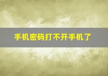 手机密码打不开手机了