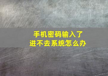 手机密码输入了进不去系统怎么办