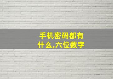 手机密码都有什么,六位数字