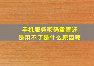 手机服务密码重置还是用不了是什么原因呢