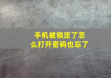 手机被锁定了怎么打开密码也忘了