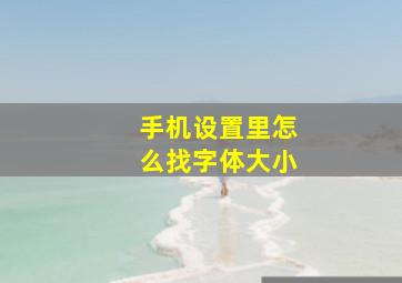 手机设置里怎么找字体大小