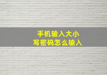 手机输入大小写密码怎么输入