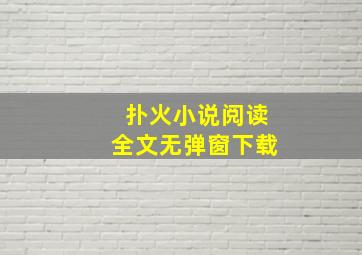 扑火小说阅读全文无弹窗下载