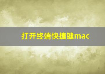 打开终端快捷键mac