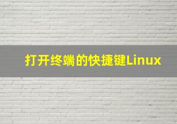 打开终端的快捷键Linux