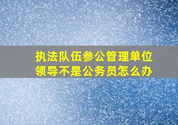 执法队伍参公管理单位领导不是公务员怎么办