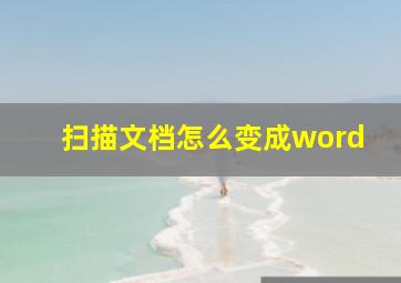 扫描文档怎么变成word