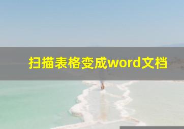 扫描表格变成word文档