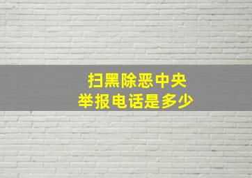 扫黑除恶中央举报电话是多少