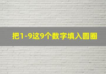 把1-9这9个数字填入圆圈