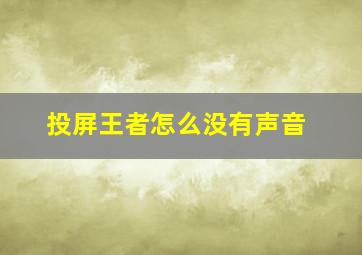 投屏王者怎么没有声音