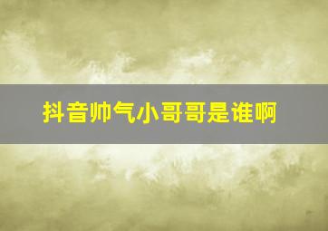 抖音帅气小哥哥是谁啊