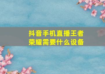 抖音手机直播王者荣耀需要什么设备