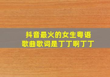 抖音最火的女生粤语歌曲歌词是丁丁啊丁丁