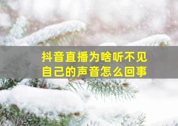 抖音直播为啥听不见自己的声音怎么回事