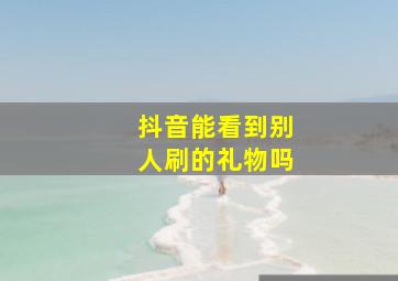 抖音能看到别人刷的礼物吗