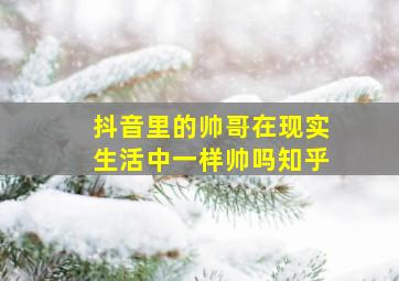 抖音里的帅哥在现实生活中一样帅吗知乎