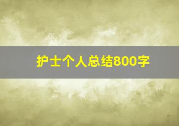 护士个人总结800字