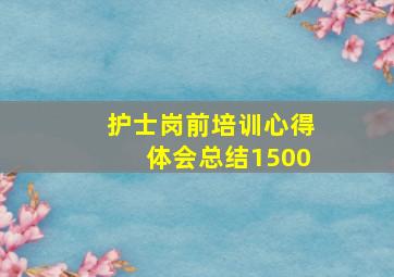 护士岗前培训心得体会总结1500