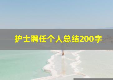 护士聘任个人总结200字