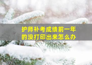 护师补考成绩前一年的没打印出来怎么办