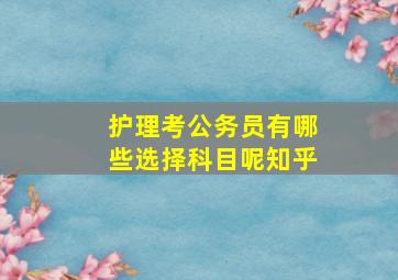 护理考公务员有哪些选择科目呢知乎