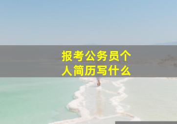 报考公务员个人简历写什么