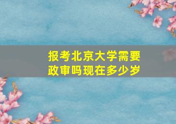 报考北京大学需要政审吗现在多少岁