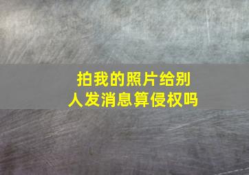 拍我的照片给别人发消息算侵权吗