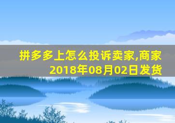 拼多多上怎么投诉卖家,商家2018年08月02日发货