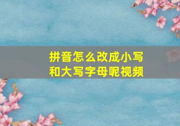 拼音怎么改成小写和大写字母呢视频