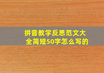 拼音教学反思范文大全简短50字怎么写的