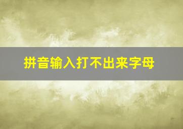 拼音输入打不出来字母