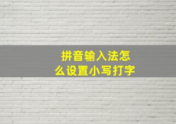 拼音输入法怎么设置小写打字