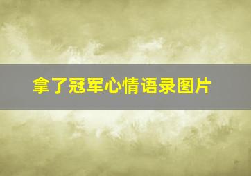 拿了冠军心情语录图片