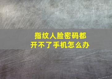 指纹人脸密码都开不了手机怎么办