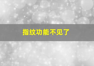 指纹功能不见了