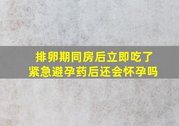 排卵期同房后立即吃了紧急避孕药后还会怀孕吗