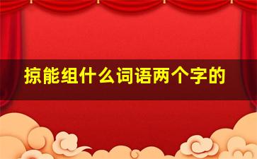 掠能组什么词语两个字的