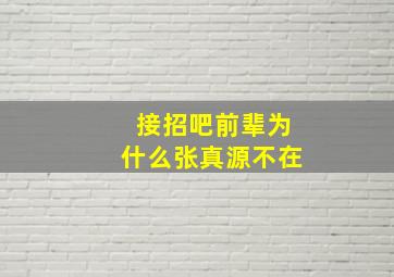 接招吧前辈为什么张真源不在