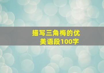 描写三角梅的优美语段100字